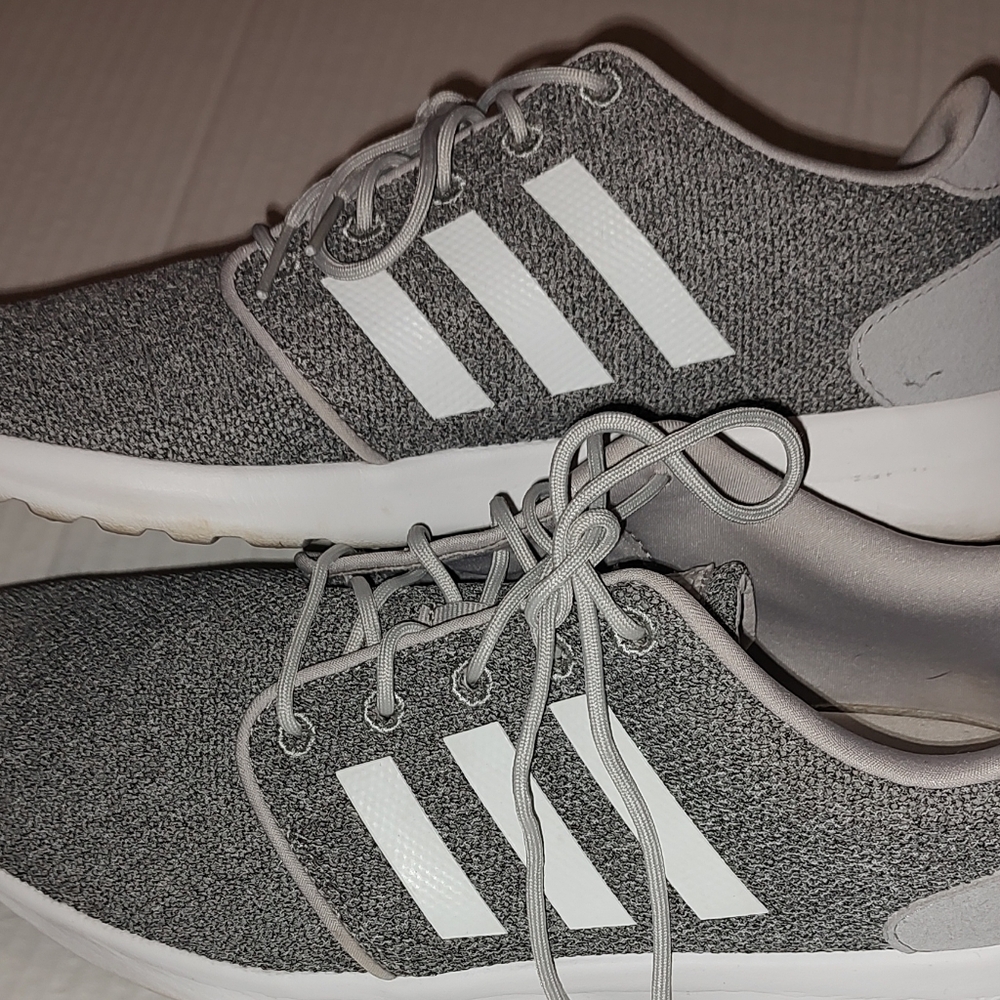 Adidas Men's Gray and White Sneakers